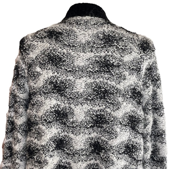 Lou & Grey Women’s Snowbound Open Front Mohair Cardigan Size M Black White - Picture 7 of 10